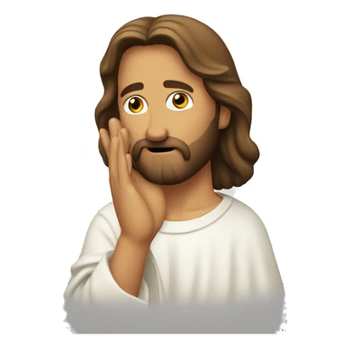 jesus hand cupping ear sticker