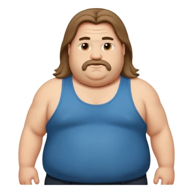 Long hair fat men in tank top sticker