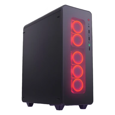 gaming PC tower with RGB lighting sticker