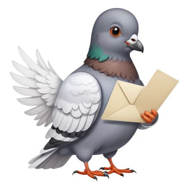 Pigeon with letter sticker