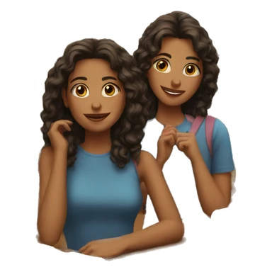 2 girls in a bookstore  sticker