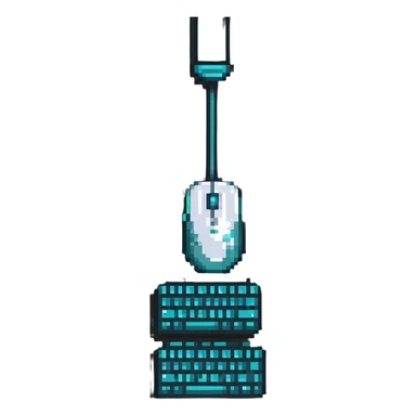 pixel art style modern computer mouse and keyboard together sticker