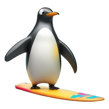 Penguin surfboard sticker