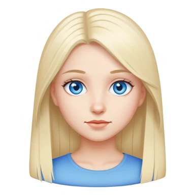 girl with blue eyer, straight fair hair sticker
