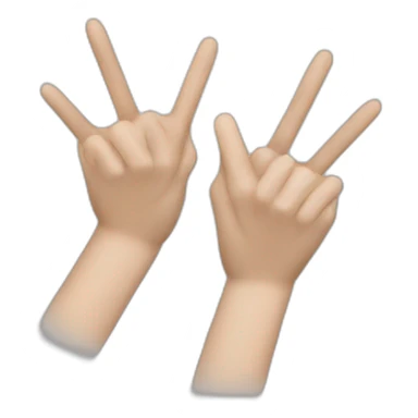 Double v whit two hand sticker