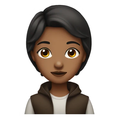 girl with black heir and brown eye  sticker