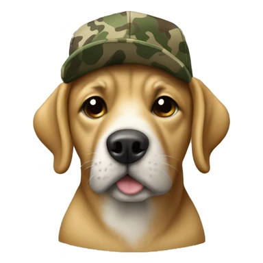 dog with sideways bottom land camo hat sticker
