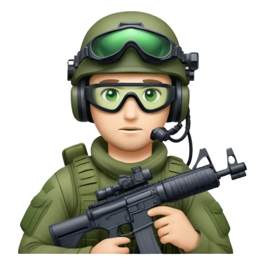 a SAS soldier with night vision goccles and a AR15 full equipped sticker