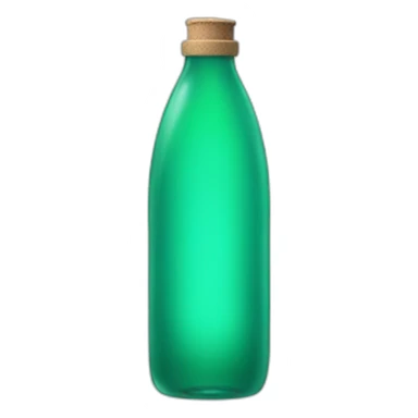bottle with green water sticker