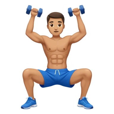 side-view of guy in blue shorts doing decline crunches sticker