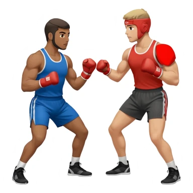 Two people sparring with each other sticker