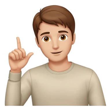 brown-haired man, attractive, gesturing sticker