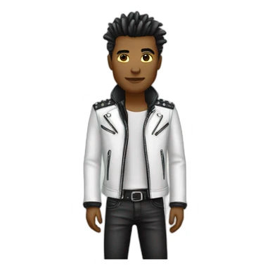 Punk male-with white leather jacket sticker