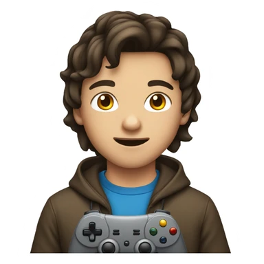 Brunette boy gaming sticker