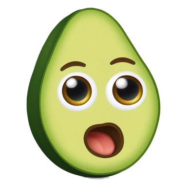 avocado umana con la faccia beve da una lattina con la bocca aperta e gli occhi sticker