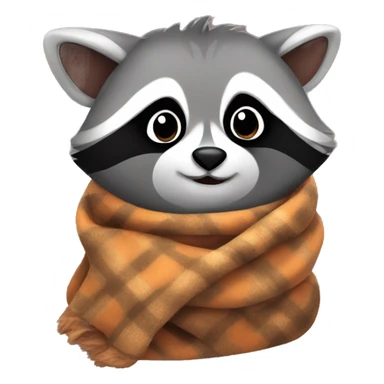Cute raccoon in blanket sticker