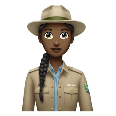 park ranger white girl black hair blue eyes sticker