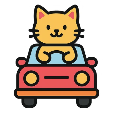 color outline icon of a cat in a car sticker