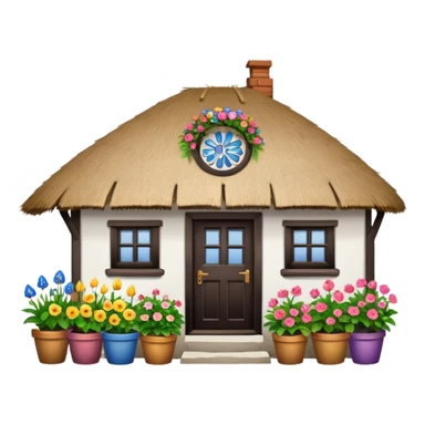A Ukrainian peasant house with white walls sticker