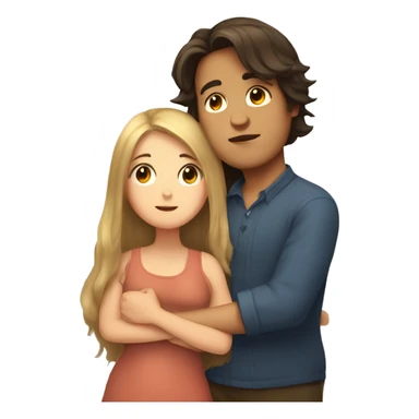 Cuddles boy with long hair and a chubby girl sticker