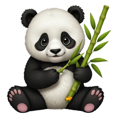 panda eat bamboo sticker