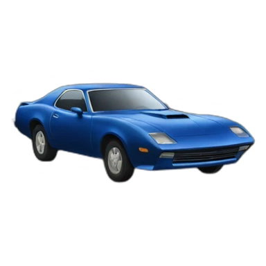 a dark blue car driving into the woods  sticker