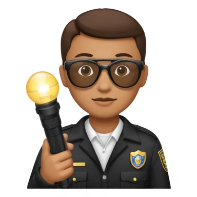 school security, sun glasses, holding flashlight sticker