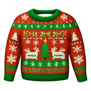 red and green christmas sweater sticker