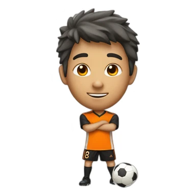 Petit loup footballeur en orange et noir sticker