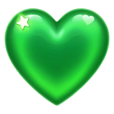 ios Green heart with sparkle sticker