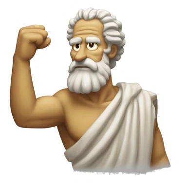 ancient greek philosopher shakes fist at sky in style of Abraham Simpson sticker