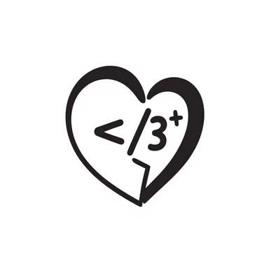 A simple broken heart symbol with the text '</3' written inside or next to it sticker
