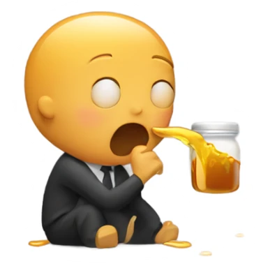 Man puking honey sticker