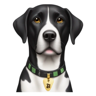 Black Labrador dog with white strip on his neck gambling sticker