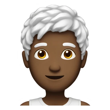 Me with short white wispy hair sticker