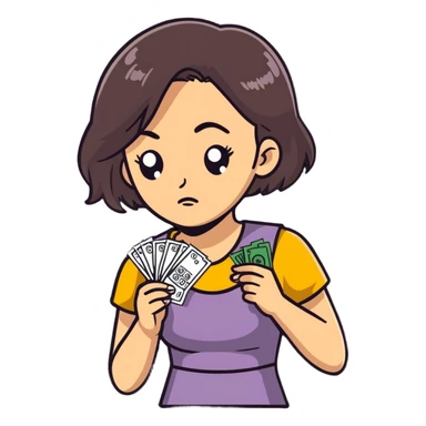 Lady losing lottery  sticker