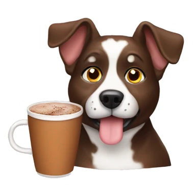 Dog drinking cocoa sticker
