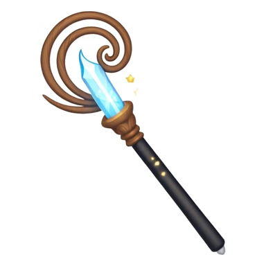 Wand – Wooden stick with glowing tip, sparkles of magic around it sticker