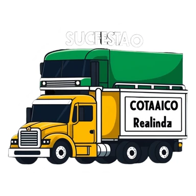 Caminhão de transportadora escrito cotação realizada com sucesso  sticker