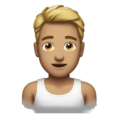 male in white tank top sticker