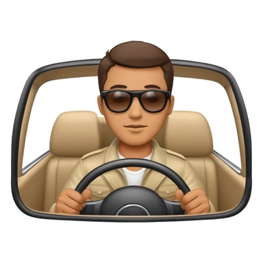 Man driving car sticker