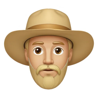 Man with blonde Goatee beard and flat brim hat sticker