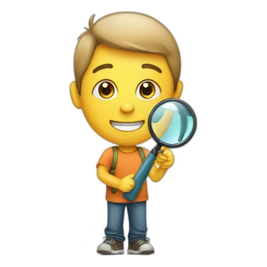 boy with magnifying glass sticker