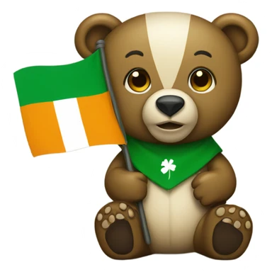 Bear with Ireland flag sticker