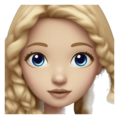 ocean blue doll eyes, light brown hair, feminine, violet, girl, angelic sticker