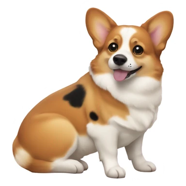 Corgi with little black spots on the eats sticker