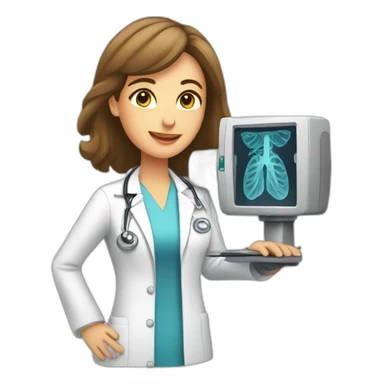 Radiologist-performing-mammography sticker