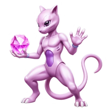 Pokemon legendary purple and pink crystal mewtwo sticker