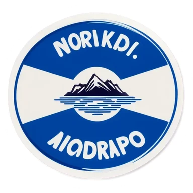 Blaues Schild auf den Nordkapp steht sticker