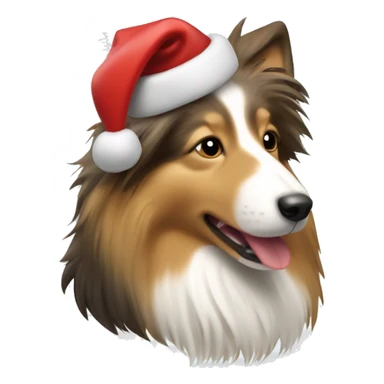 shetland sheepdog christmas sticker